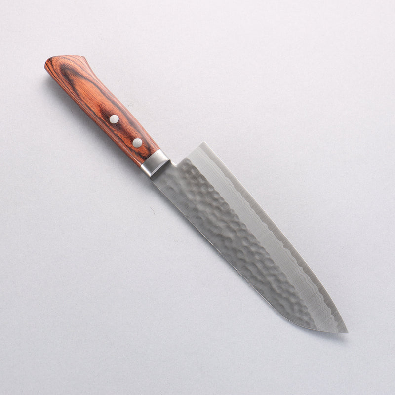 Kunihira Kokuryu VG10 Hammered Damascus Santoku 170mm Mahogany Handle - Japannywholesale