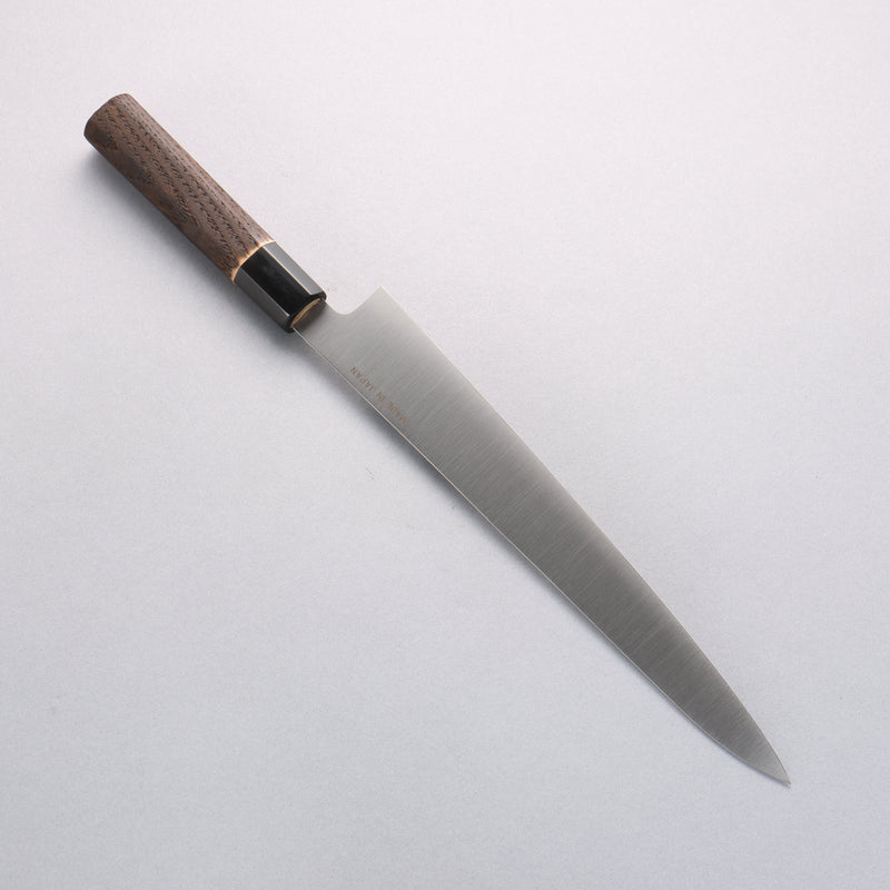 Seisuke Swedish Steel-stn Sujihiki 270mm Burned Chestnuts Handle - Japannywholesale