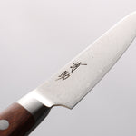 Seisuke Mokusei ZA-18 Mirrored Finish Damascus Petty-Utility 80mm Brown Pakka wood Handle - Japannywholesale