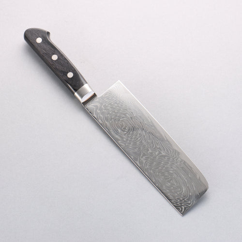 Seisuke Nami AUS10 Mirrored Finish Damascus Nakiri 165mm Black Pakka wood Handle - Japannywholesale
