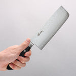 Seisuke Nami AUS10 Mirrored Finish Damascus Nakiri 165mm Black Pakka wood Handle - Japannywholesale