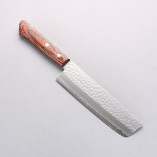 Seisuke VG1 Hammered Nakiri 165mm Mahogany Handle - Japannywholesale