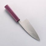 Seisuke White Steel No.2 Kurouchi Deba 135mm Purple Lacquered Handle - Japannywholesale