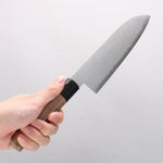 Seisuke VG10 Damascus Santoku 165mm Walnut Handle - Japannywholesale