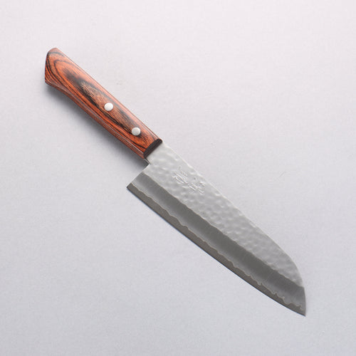 Seisuke VG1 Hammered Santoku 165mm Mahogany Handle - Japannywholesale