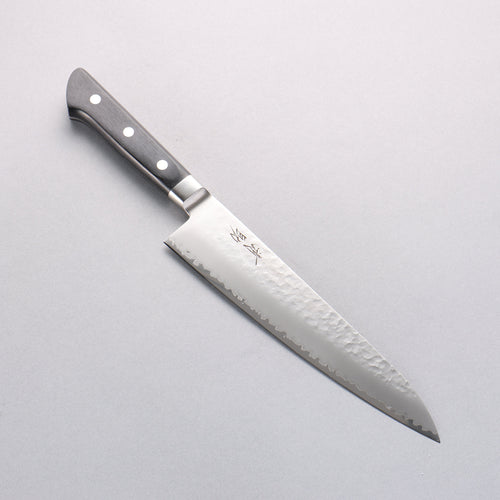 Seisuke VG5 Hammered Kasumitogi Gyuto 210mm Black Pakka wood Handle - Japannywholesale
