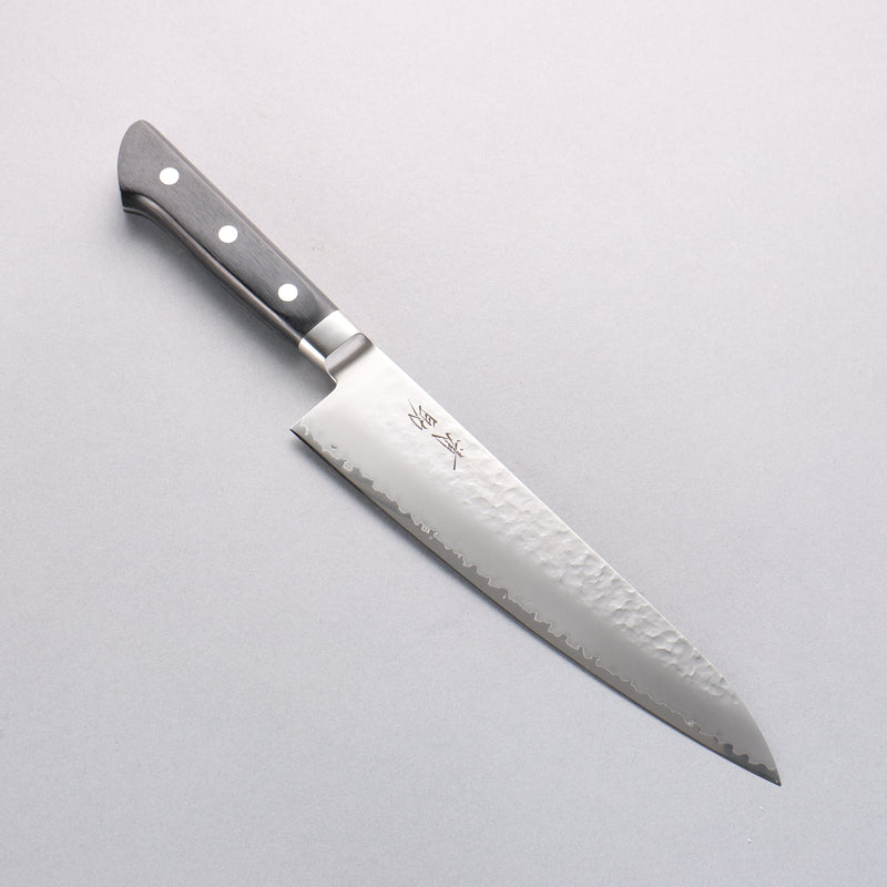 Seisuke VG5 Hammered Kasumitogi Gyuto 210mm Black Pakka wood Handle - Japannywholesale