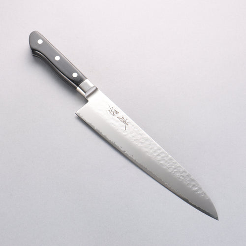 Seisuke VG5 Hammered Kasumitogi Gyuto 240mm Black Pakka wood Handle - Japannywholesale