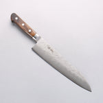 Seisuke Silver Steel No.3 Nashiji Gyuto 210mm Brown Pakka wood Handle - Japannywholesale