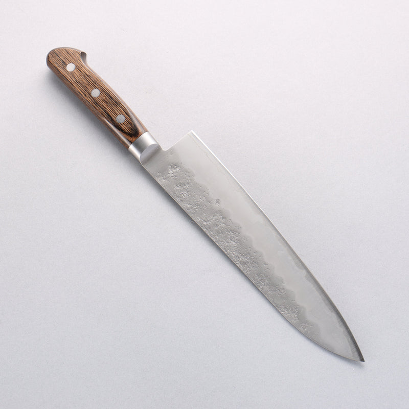 Seisuke Silver Steel No.3 Nashiji Gyuto 210mm Brown Pakka wood Handle - Japannywholesale