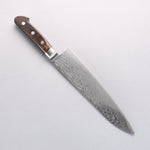 Seisuke Nami AUS10 Mirrored Finish Damascus Gyuto 210mm Brown Pakka wood Handle - Japannywholesale