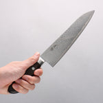 Seisuke Nami AUS10 Mirrored Finish Damascus Gyuto 210mm Brown Pakka wood Handle - Japannywholesale