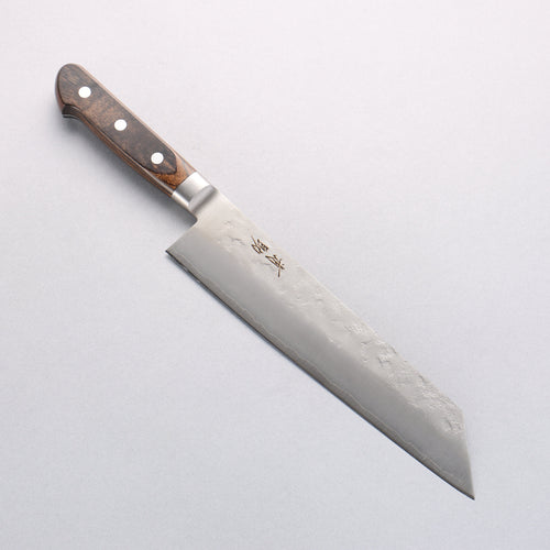 Seisuke Silver Steel No.3 Nashiji Kiritsuke Gyuto 210mm Brown Pakka wood Handle - Japannywholesale