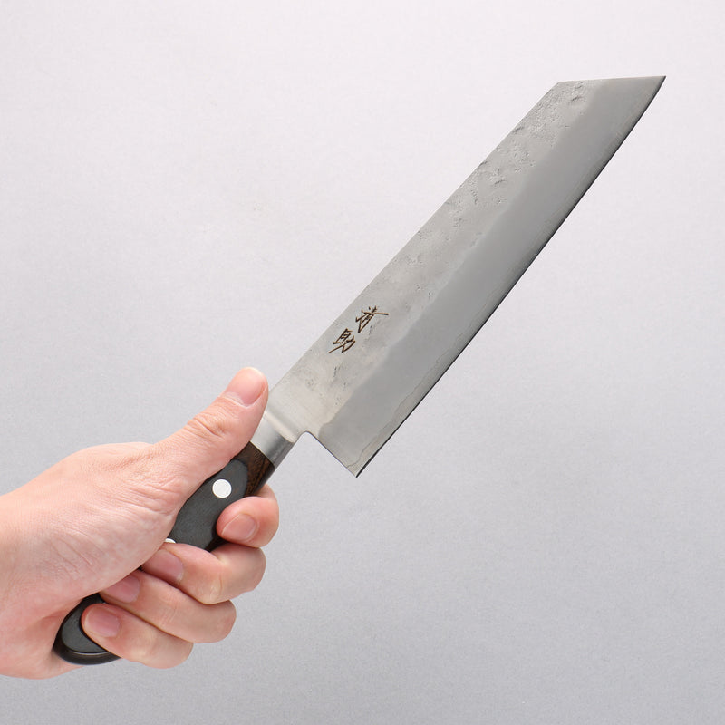 Seisuke Silver Steel No.3 Nashiji Kiritsuke Gyuto 210mm Brown Pakka wood Handle - Japannywholesale