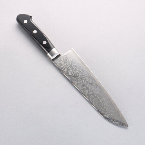 Seisuke Nami AUS10 Mirrored Finish Damascus Santoku 180mm Black Pakka wood Handle - Japannywholesale