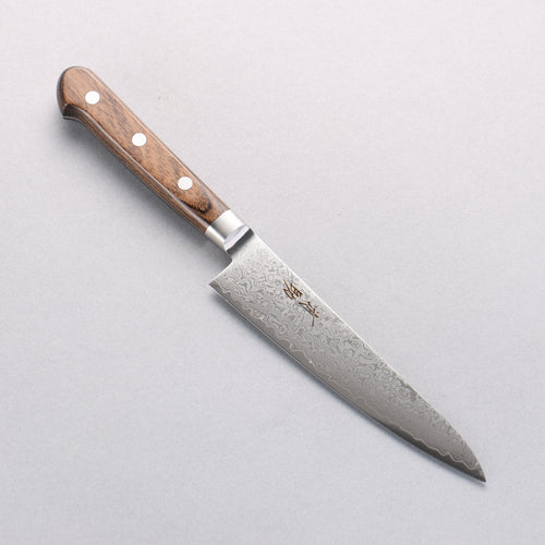Seisuke VG10 33 Layer Damascus Petty-Utility 135mm Brown Pakka wood Handle - Japannywholesale