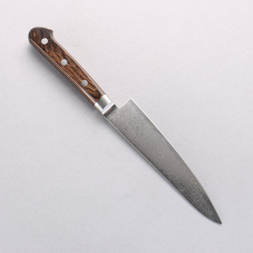 Seisuke VG10 33 Layer Damascus Petty-Utility 135mm Brown Pakka wood Handle - Japannywholesale