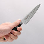Seisuke Swedish Steel-stn Petty-Utility Salmon 120mm Black Pakka wood Handle - Japannywholesale