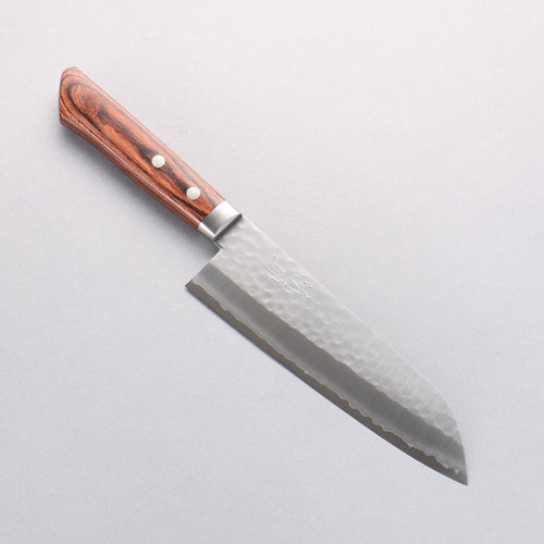 Seisuke VG1 Hammered Santoku 165mm Mahogany Handle - Japannywholesale