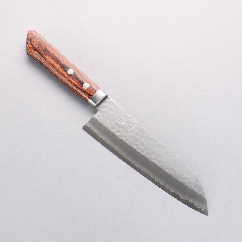 Seisuke VG1 Hammered Santoku 165mm Mahogany Handle - Japannywholesale