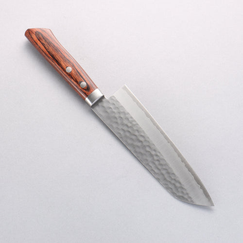 Seisuke VG1 Hammered Santoku 165mm Mahogany Handle - Japannywholesale