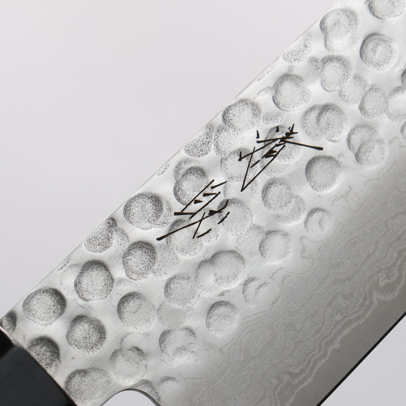 Seisuke AUS10 45 Layer Damascus Kiritsuke Santoku 180mm Shitan Handle - Japannywholesale