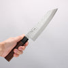 Seisuke AUS10 45 Layer Damascus Kiritsuke Santoku 180mm Shitan Handle - Japannywholesale