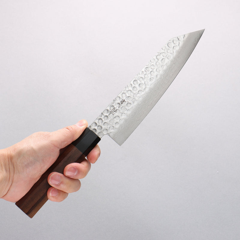 Seisuke AUS10 45 Layer Damascus Kiritsuke Santoku 180mm Shitan Handle - Japannywholesale