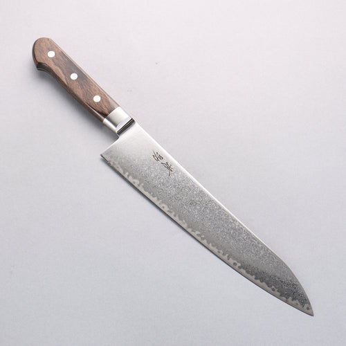 Seisuke Kagami2 AUS10 Mirrored Finish Damascus Gyuto 240mm Brown Pakka wood Handle - Japannywholesale