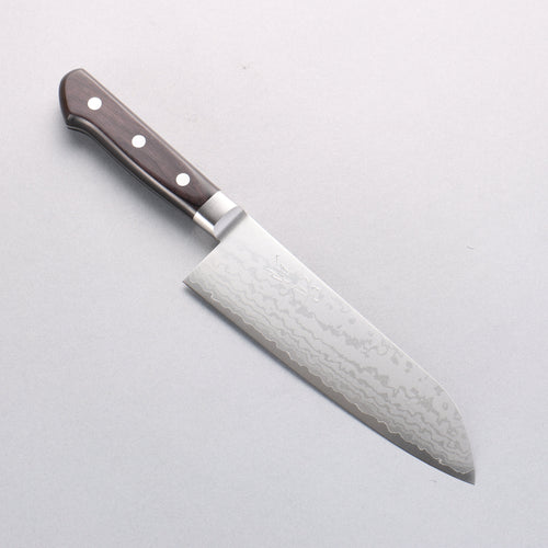 Seisuke VG10 Damascus Santoku 165mm Black Pakka wood Handle - Japannywholesale