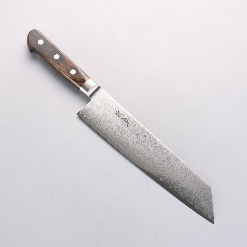 Seisuke VG10 33 Layer Mirrored Finish Damascus Kiritsuke Gyuto 210mm Brown Pakka wood Handle - Japannywholesale