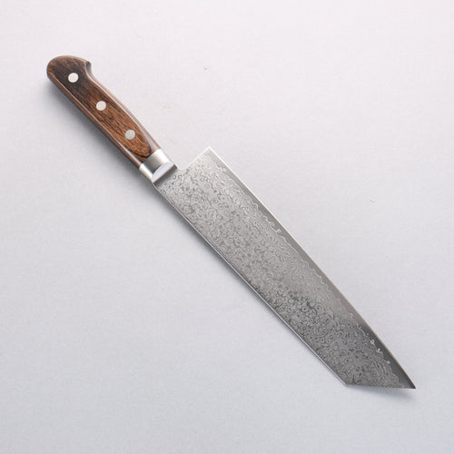 Seisuke VG10 33 Layer Mirrored Finish Damascus Kiritsuke Gyuto 210mm Brown Pakka wood Handle - Japannywholesale