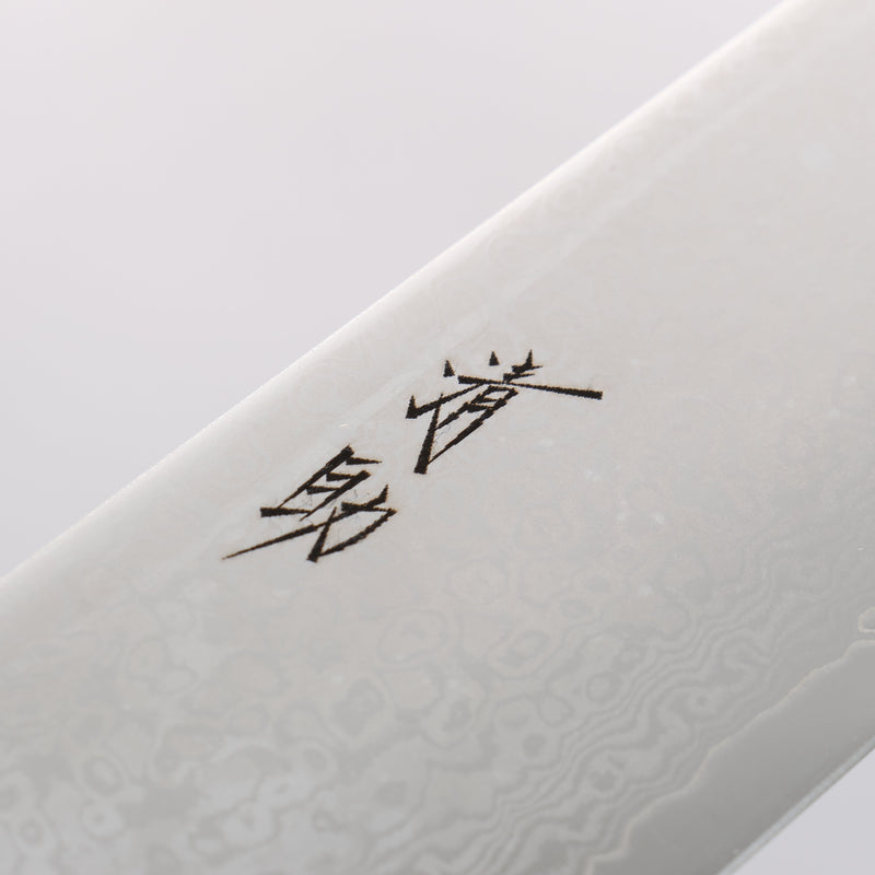 Seisuke VG10 33 Layer Mirrored Finish Damascus Kiritsuke Gyuto 210mm Brown Pakka wood Handle - Japannywholesale
