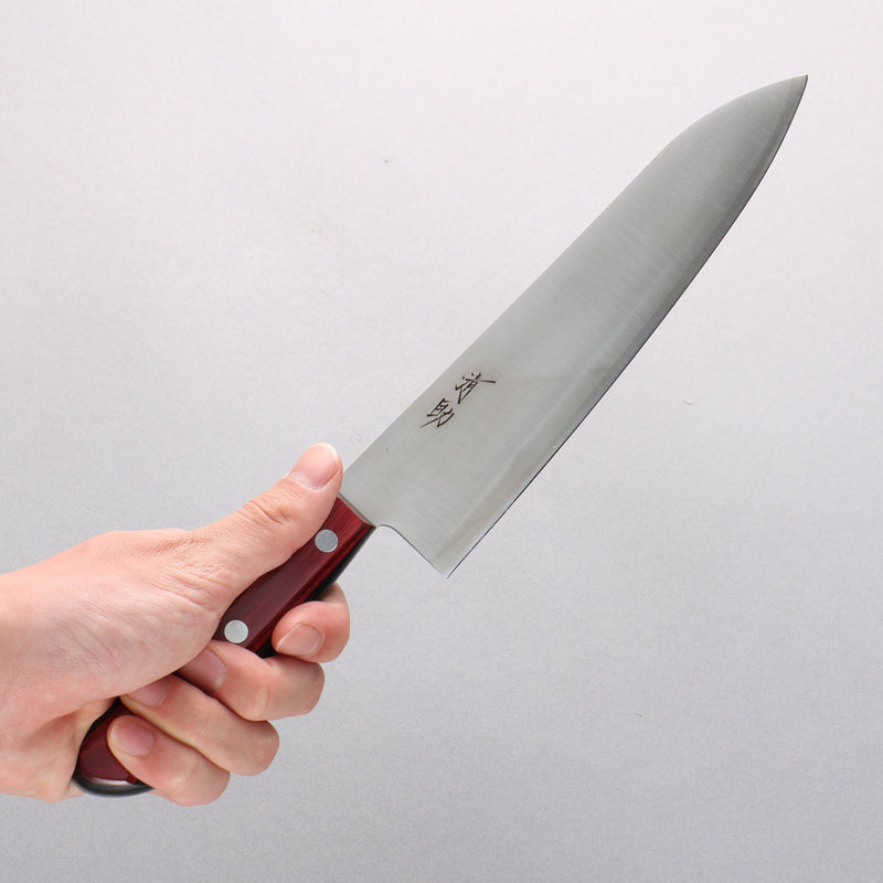Seisuke SLD Migaki Polish Finish Gyuto 210mm Red Pakka wood Handle - Japannywholesale