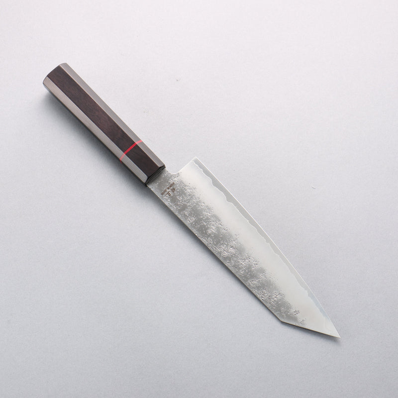 Higuchi Silver Steel No.3 Nashiji Kiritsuke Santoku 180mm Black Pakka wood Handle - Japannywholesale