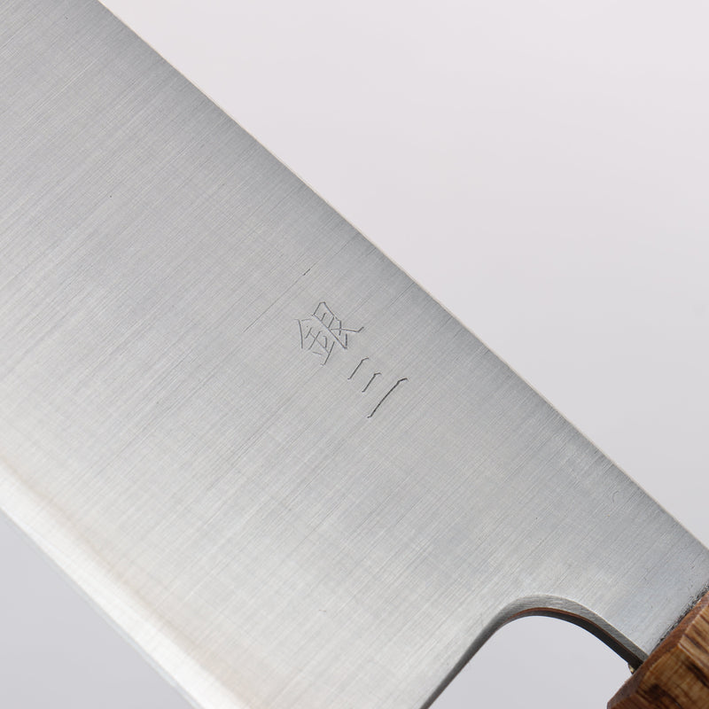 Seisuke Silver Steel No.3 Migaki Finished Santoku 165mm Oak Handle - Japannywholesale