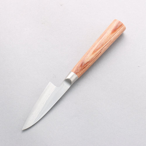 Kamo Hamono VG10 Damascus Petty-Utility 80mm Brown Pakka wood Handle - Japannywholesale