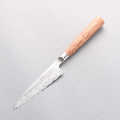 Kamo Hamono VG10 Damascus Petty-Utility 120mm Brown Pakka wood Handle - Japannywholesale