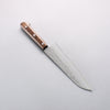 Seisuke Silver Steel No.3 Nashiji Santoku 180mm Brown Pakka wood Handle - Japannywholesale