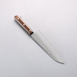 Seisuke Silver Steel No.3 Nashiji Santoku 180mm Brown Pakka wood Handle - Japannywholesale
