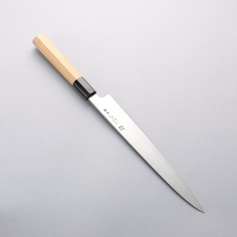 Minamoto Akitada Blue Steel No.2 Yanagiba 240mm Magnolia (Ferrule: Water Buffalo Horn) Handle - Japannywholesale