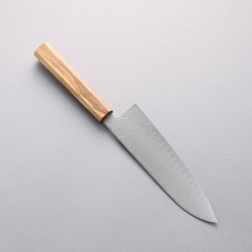 Kanjyo VG10 Damascus Santoku 180mm Olive tree Handle - Japannywholesale