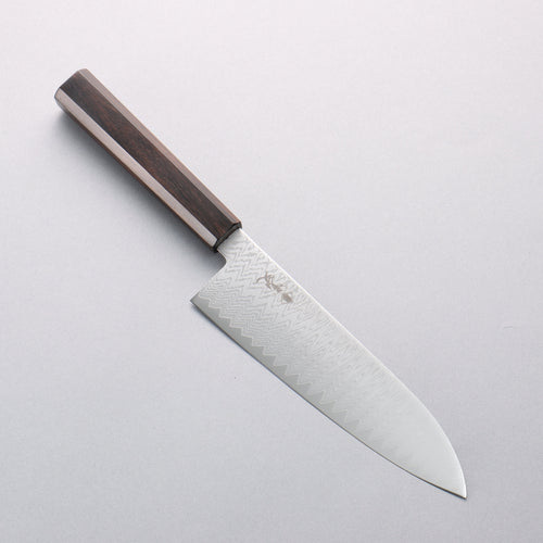Kanjyo VG10 Damascus Santoku 180mm Ebony Wood Handle - Japannywholesale