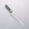 Seisuke AUS10 Mirror Crossed Gyuto 210mm Black Pakka wood(ferrule: Green Pakka wood) Handle - Japannywholesale
