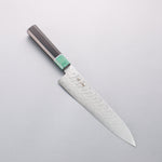 Seisuke AUS10 Mirror Crossed Gyuto 210mm Black Pakka wood(ferrule: Green Pakka wood) Handle - Japannywholesale