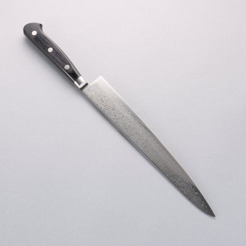 Seisuke VG10 33 Layer Mirrored Finish Damascus Sujihiki 240mm Black Pakka wood Handle - Japannywholesale