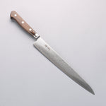 Seisuke Nami AUS10 Mirrored Finish Damascus Sujihiki 240mm Brown Pakka wood Handle - Japannywholesale