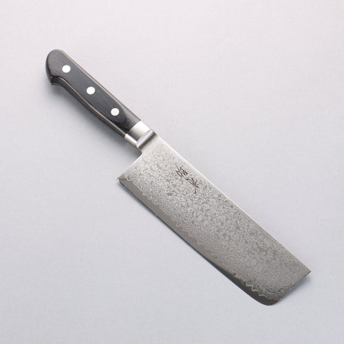 Seisuke VG10 33 Layer Mirrored Finish Damascus Nakiri 165mm Black Pakka wood Handle - Japannywholesale