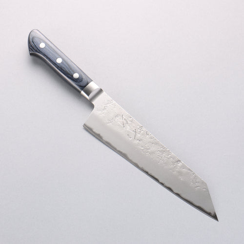 Seisuke Blue Steel No.2 Nashiji Kiritsuke Santoku 195mm Navy blue Pakka wood Handle - Japannywholesale