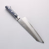 Seisuke Aotsuchi AUS10 Hammered Kiritsuke Santoku 195mm Navy blue Pakka wood Handle - Japannywholesale